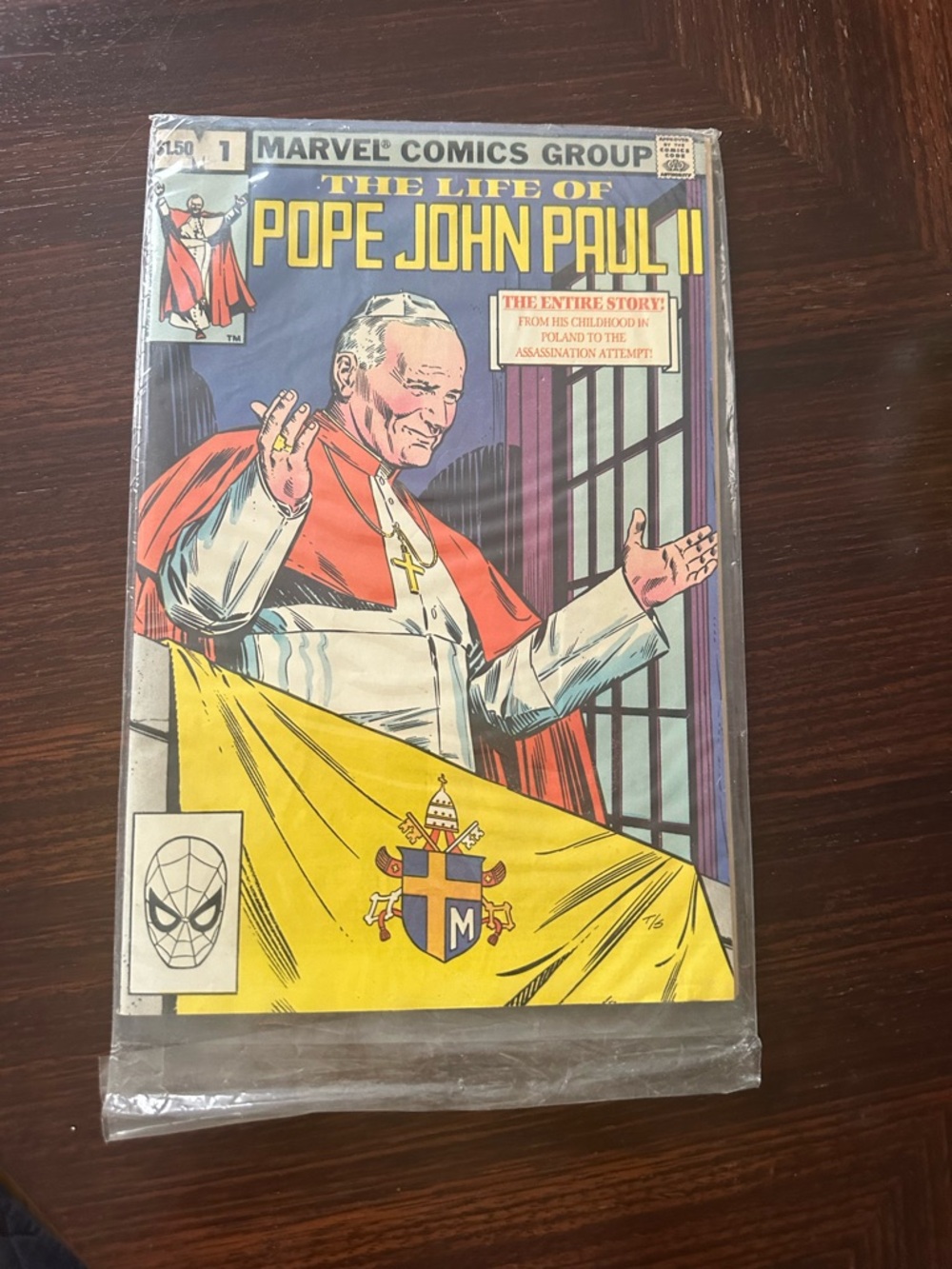 Marvel Comics "The Life of Pope John Paul II" Comic Book - Yellow, Red, White